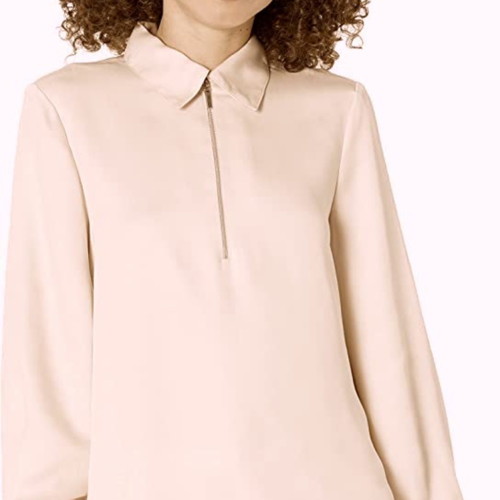 Zipper Front Shirt - Never Worn, Pink